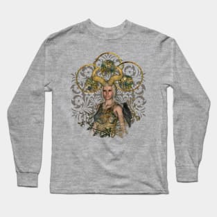 Beautiful dark fairy with awesome head dress Long Sleeve T-Shirt